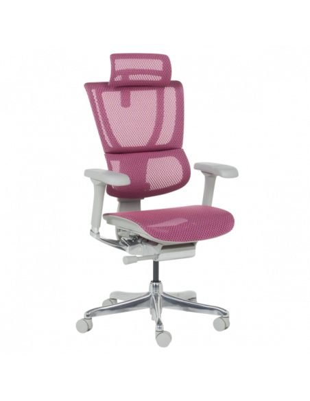 Ергономичен стол ERGOHUMAN IOO ELITE 2 - сива рамка - розов