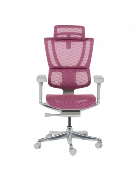 Ергономичен стол ERGOHUMAN IOO ELITE 2 - сива рамка - розов