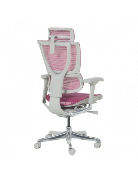 Ергономичен стол ERGOHUMAN IOO ELITE 2 - сива рамка - розов