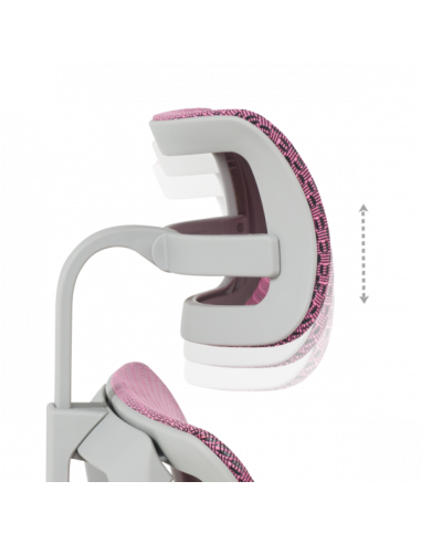 Ергономичен стол ERGOHUMAN IOO ELITE 2 - сива рамка - розов