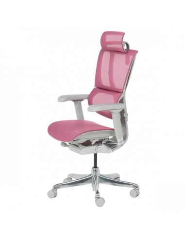 Ергономичен стол ERGOHUMAN IOO ELITE 2 - сива рамка - розов