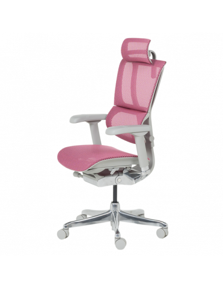 Ергономичен стол ERGOHUMAN IOO ELITE 2 - сива рамка - розов