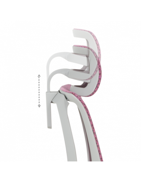 Ергономичен стол ERGOHUMAN IOO ELITE 2 - сива рамка - розов
