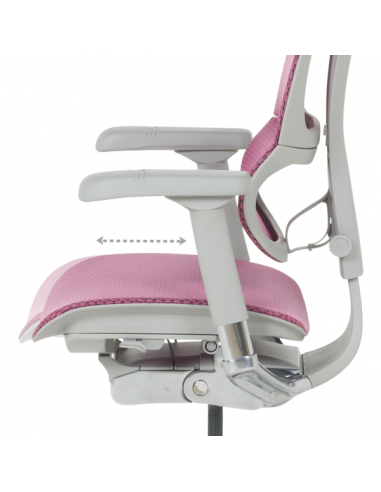 Ергономичен стол ERGOHUMAN IOO ELITE 2 - сива рамка - розов