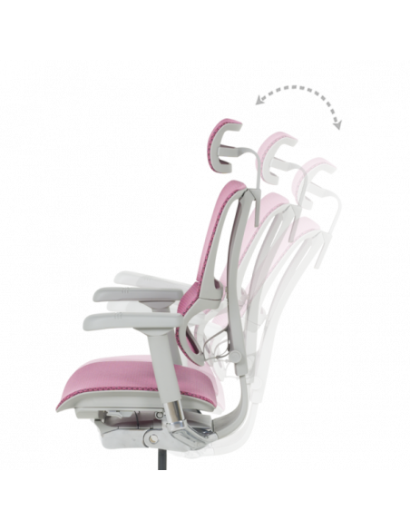 Ергономичен стол ERGOHUMAN IOO ELITE 2 - сива рамка - розов