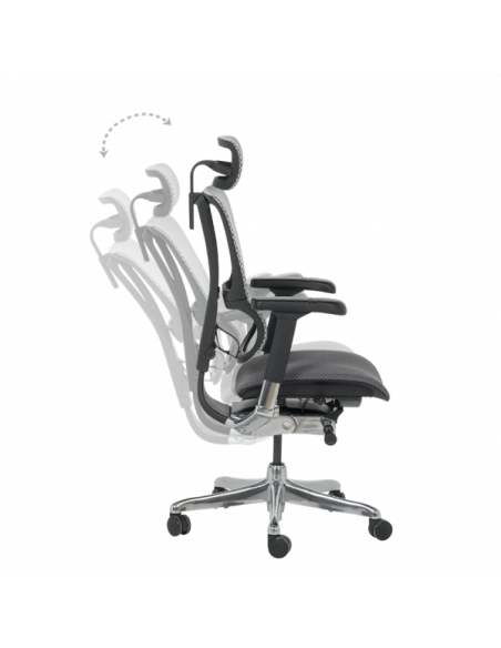 Ергономичен стол ERGOHUMAN IOO ELITE 2 - черна рамка - сив