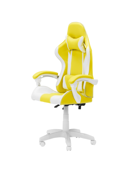 Геймърски стол Carmen 6311 - бял - жълт