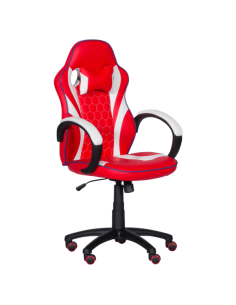 Геймърски стол с футболни мотиви Carmen 6300 - червено-бял