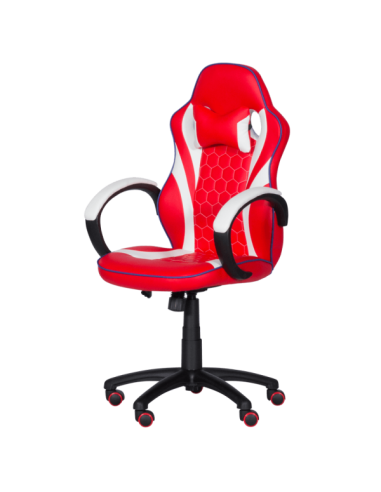 Геймърски стол с футболни мотиви Carmen 6300 - червено-бял