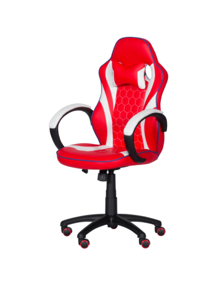 Геймърски стол с футболни мотиви Carmen 6300 - червено-бял