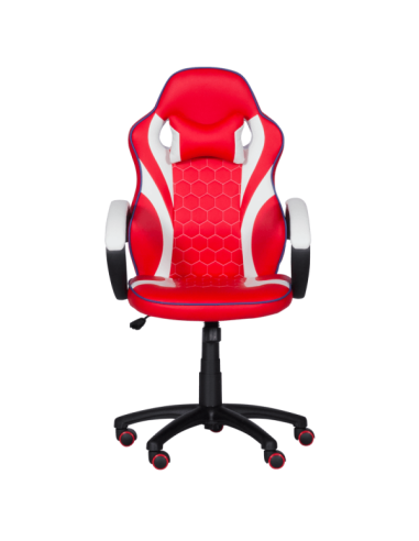 Геймърски стол с футболни мотиви Carmen 6300 - червено-бял