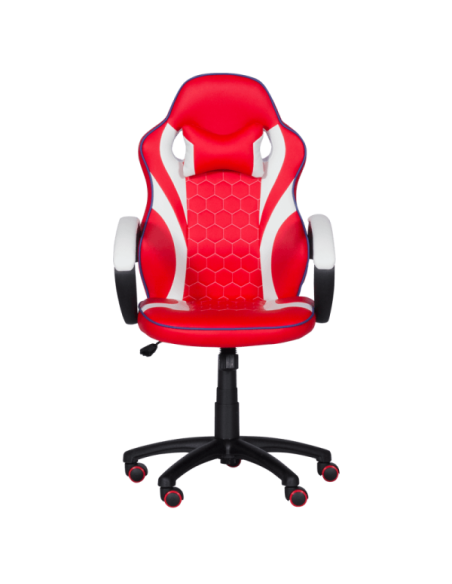 Геймърски стол с футболни мотиви Carmen 6300 - червено-бял