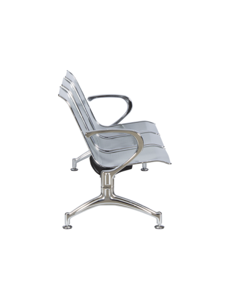 Посетителска пейка с 3 места Carmen CR-1030-3 - сребърна