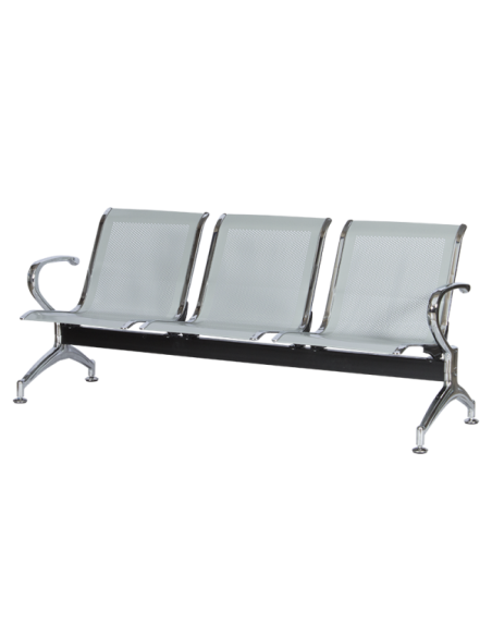 Посетителска пейка с 3 места Carmen CR-1030-3 - сребърна