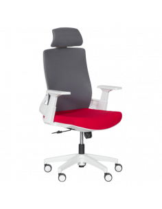 Президентски офис стол Carmen 7546 - червен - сив