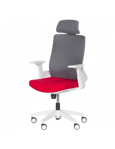 Президентски офис стол Carmen 7546 - червен - сив