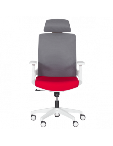 Президентски офис стол Carmen 7546 - червен - сив