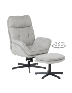 Кресло с табуретка ANDREA - светлосиво