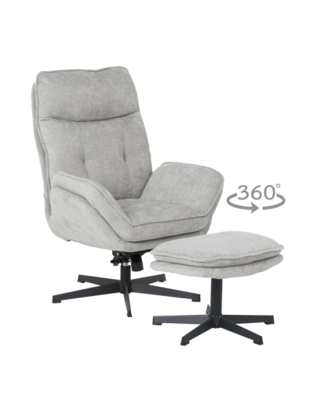 Кресло с табуретка ANDREA - светлосиво