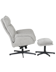 Кресло с табуретка ANDREA - светлосиво 2
