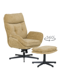 Кресло с табуретка ANDREA - горчица