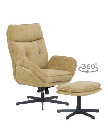 Кресло с табуретка ANDREA - горчица