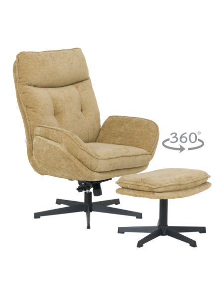 Кресло с табуретка ANDREA - горчица