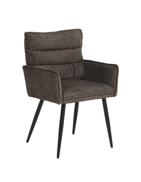 Трапезен стол с подлакътници IKSAN - тъмнокафяв R45