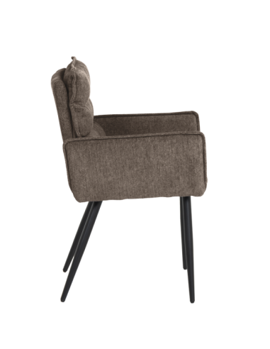 Трапезен стол с подлакътници IKSAN - тъмнокафяв R45