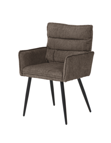 Трапезен стол с подлакътници IKSAN - тъмнокафяв R45