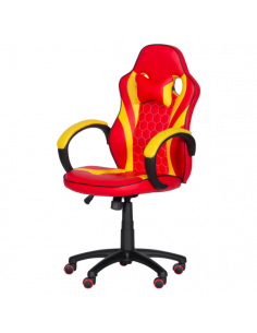 Геймърски стол с футболни мотиви Carmen 6305 - червено-жълт 2
