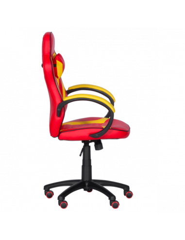 Геймърски стол с футболни мотиви Carmen 6305 - червено-жълт