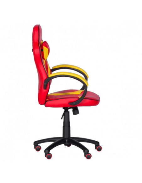 Геймърски стол с футболни мотиви Carmen 6305 - червено-жълт