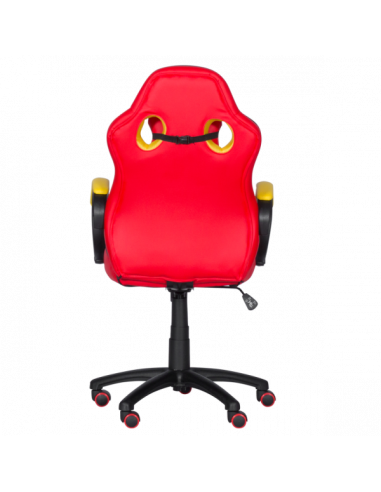 Геймърски стол с футболни мотиви Carmen 6305 - червено-жълт