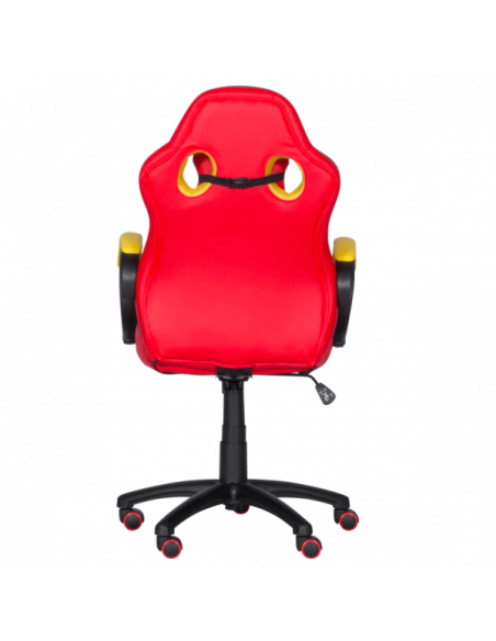 Геймърски стол с футболни мотиви Carmen 6305 - червено-жълт