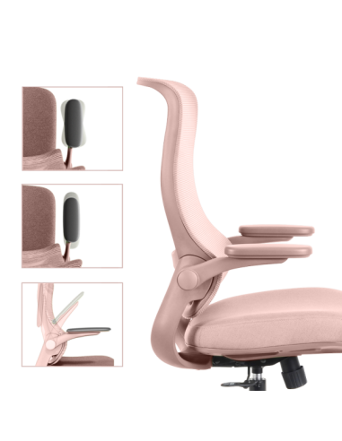 Ергономичен стол BAKU - светлорозов