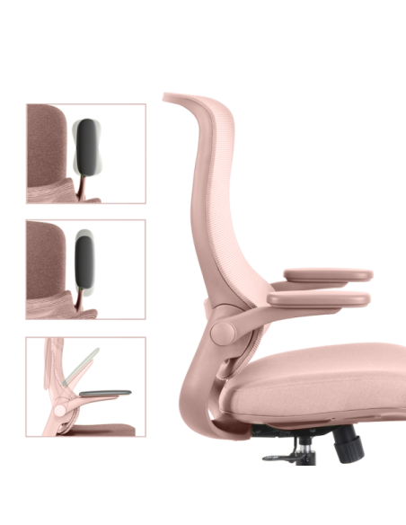 Ергономичен стол BAKU - светлорозов