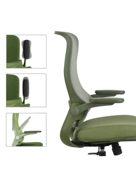 Ергономичен стол BAKU - зелен